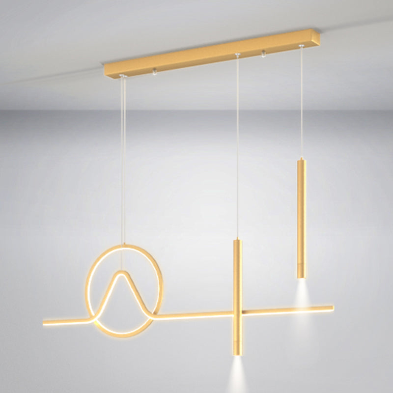 Modern Kitchen Pendant Lights Geometric Island Pendant Lights Metal 4-Light