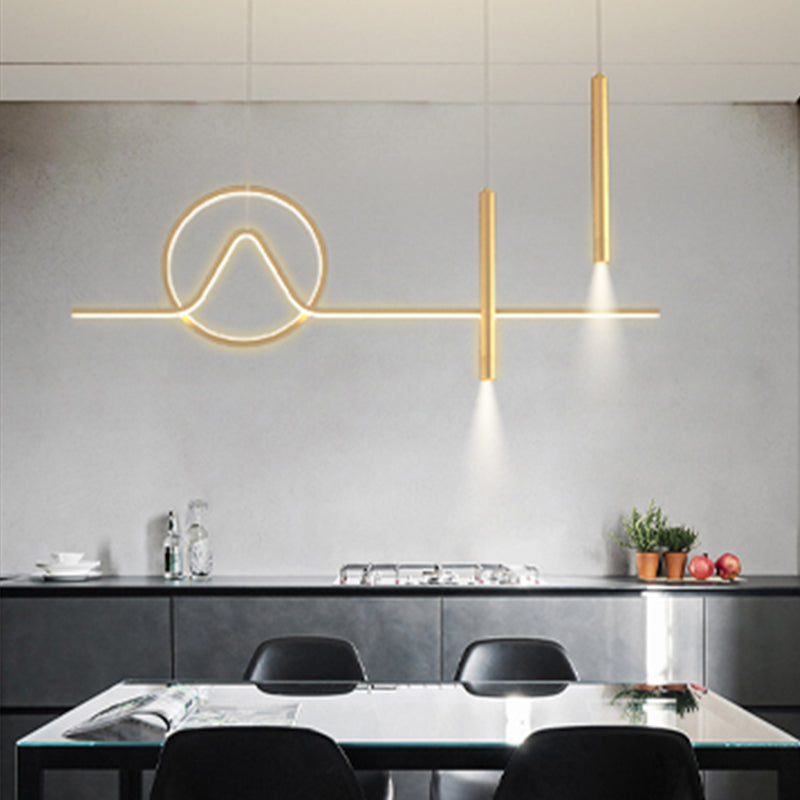 Modern Kitchen Pendant Lights Geometric Island Pendant Lights Metal 4-Light