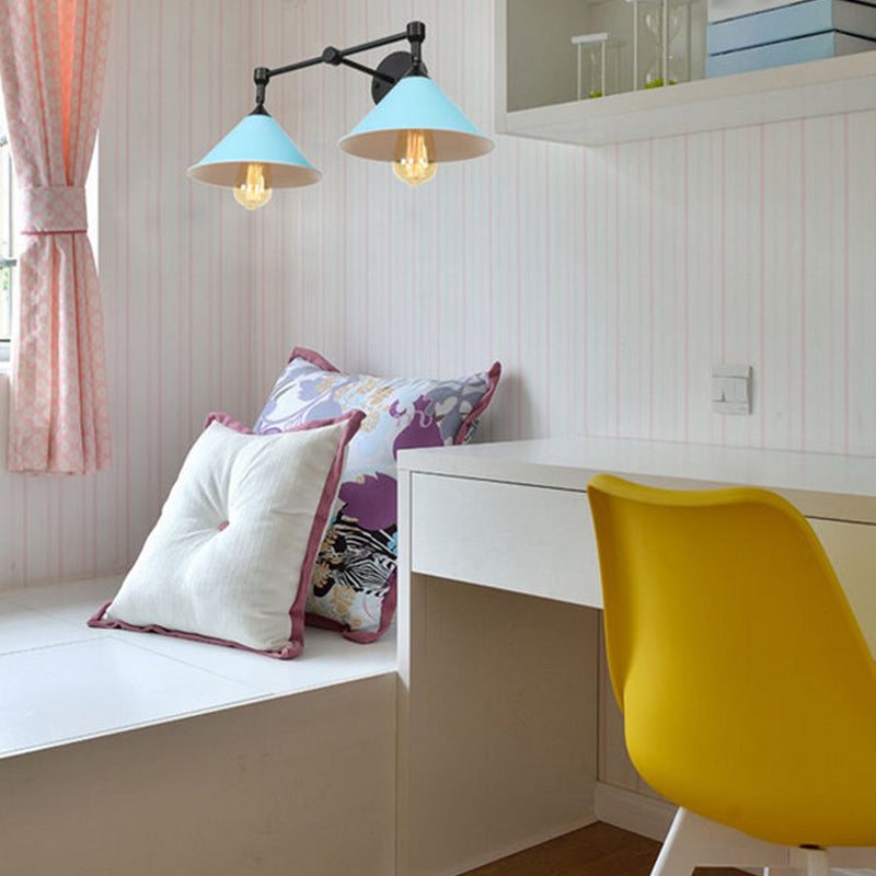 Modern Style Cone Shape Wall Sconce Metal Wall Light for Bedroom