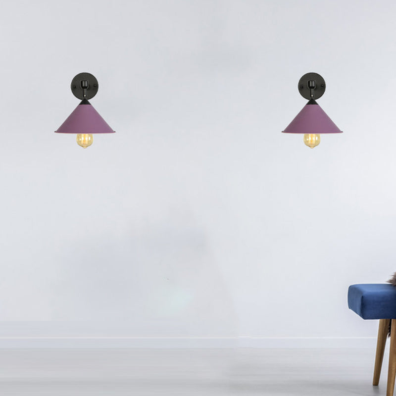 Modern Style Cone Shape Wall Sconce Metal Wall Light for Bedroom