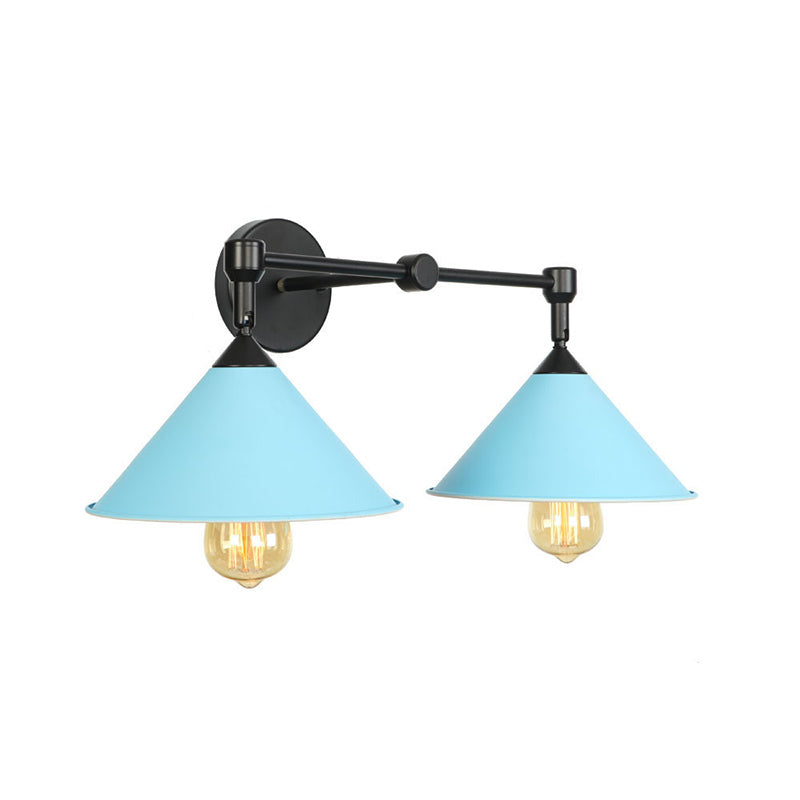 Modern Style Cone Shape Wall Sconce Metal Wall Light for Bedroom