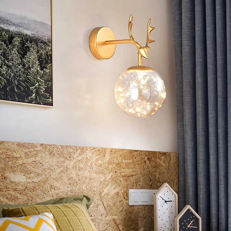 Kugelform Glaswand Licht moderner Stil 1 Leicht Wandhalterung Licht