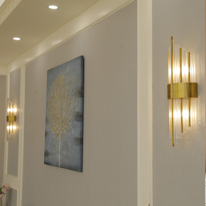 Modern Wall Sconce Light Simple Wall Light Fixture with Crystal Shade for Bedroom