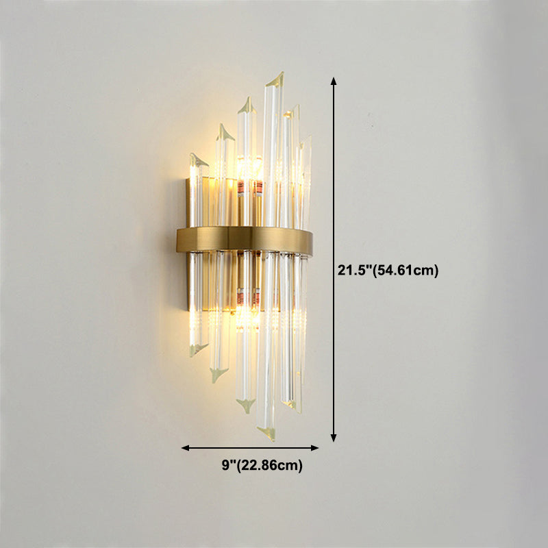 Modern Wall Sconce Light Simple Wall Light Fixture with Crystal Shade for Bedroom