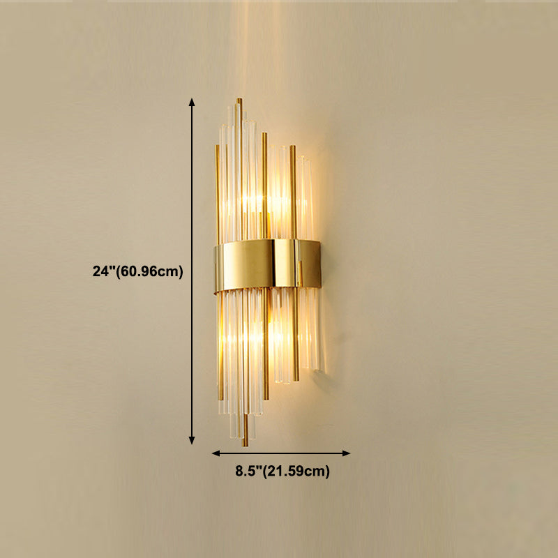 Modern Wall Sconce Light Simple Wall Light Fixture with Crystal Shade for Bedroom