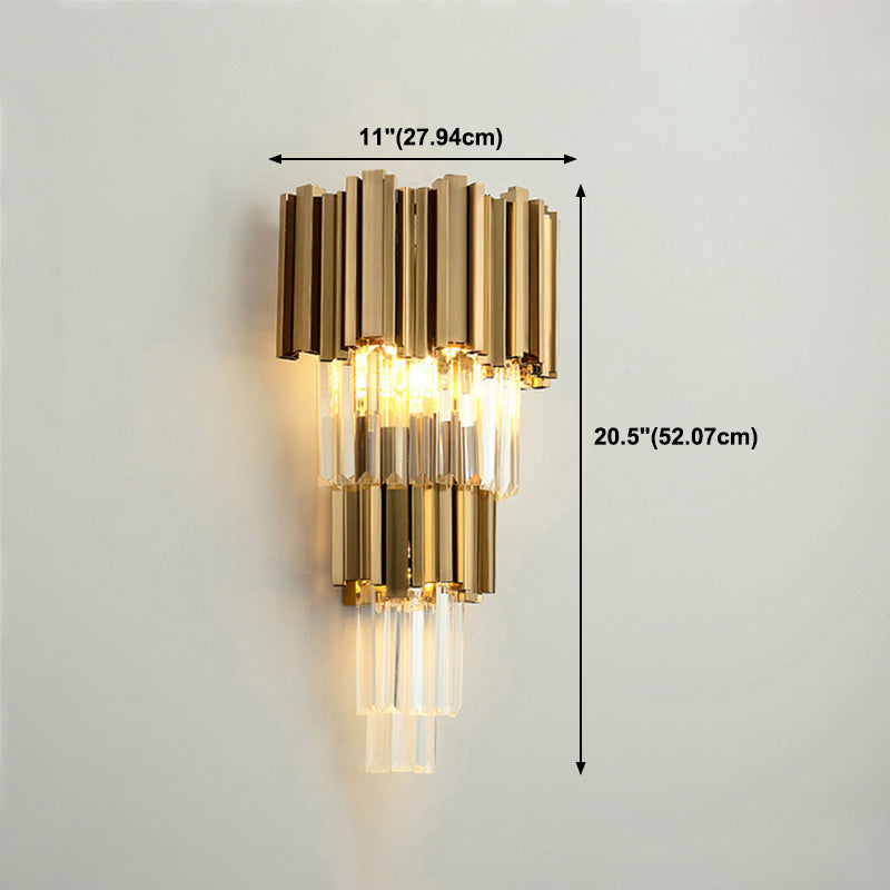Modern Wall Sconce Light Simple Wall Light Fixture with Crystal Shade for Bedroom
