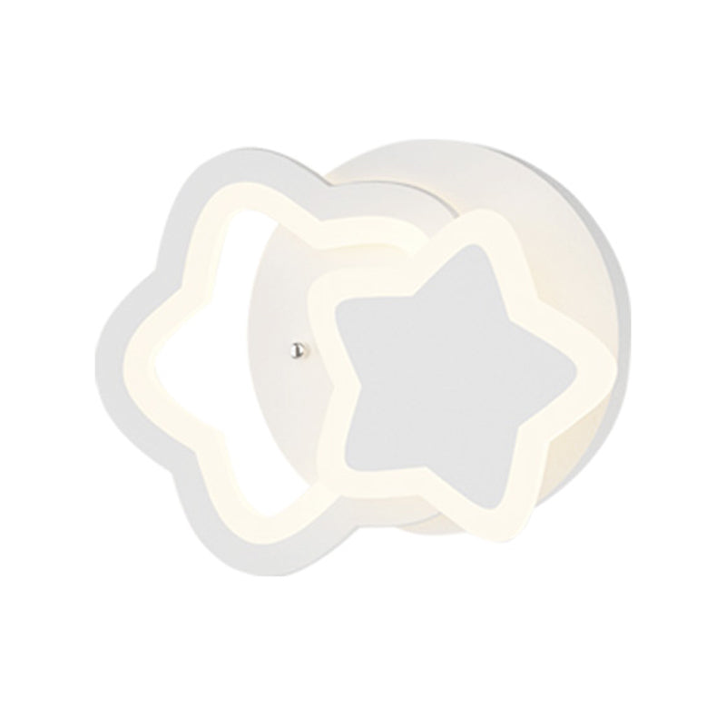 Kids Style Unique Shape Wall Lights Metal 2 Light Wall Mount Lights in White