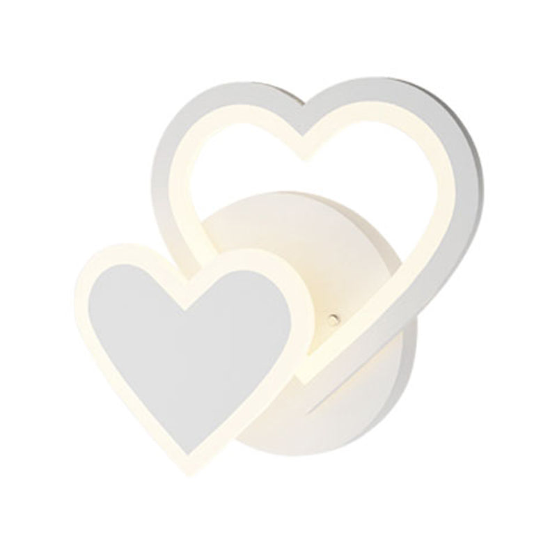 Kids Style Unique Shape Wall Lights Metal 2 Light Wall Mount Lights in White