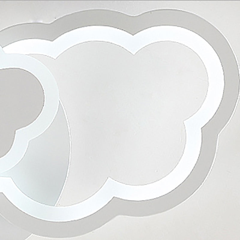 Kids Style Unique Shape Wall Lights Metal 2 Light Wall Mount Lights in White