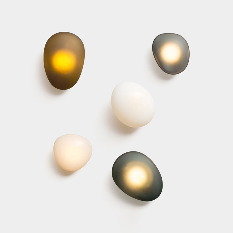 Nordic Glass Pebble Wall Sconce Living Room Background LED Wall Light Fixture