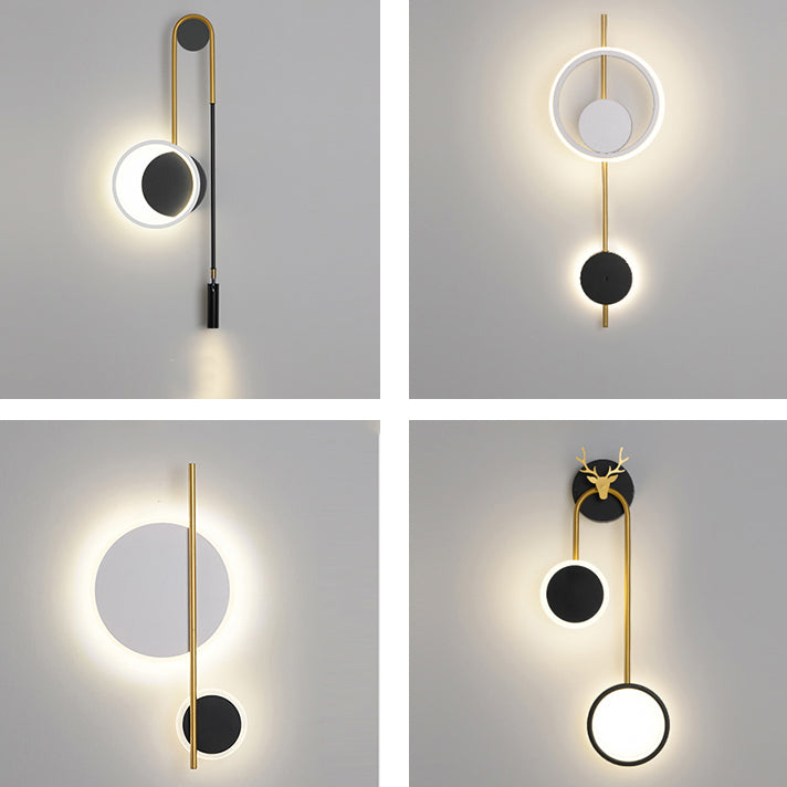 Round Shape Wall Lights Modern Style Metal 2-Light Wall Mount Lights