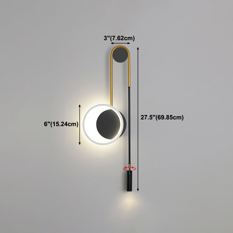 Round Shape Wall Lights Modern Style Metal 2-Light Wall Mount Lights