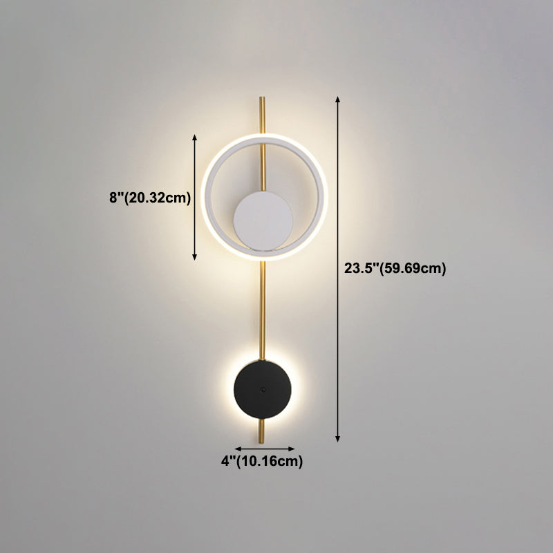 Round Shape Wall Lights Modern Style Metal 2-Light Wall Mount Lights