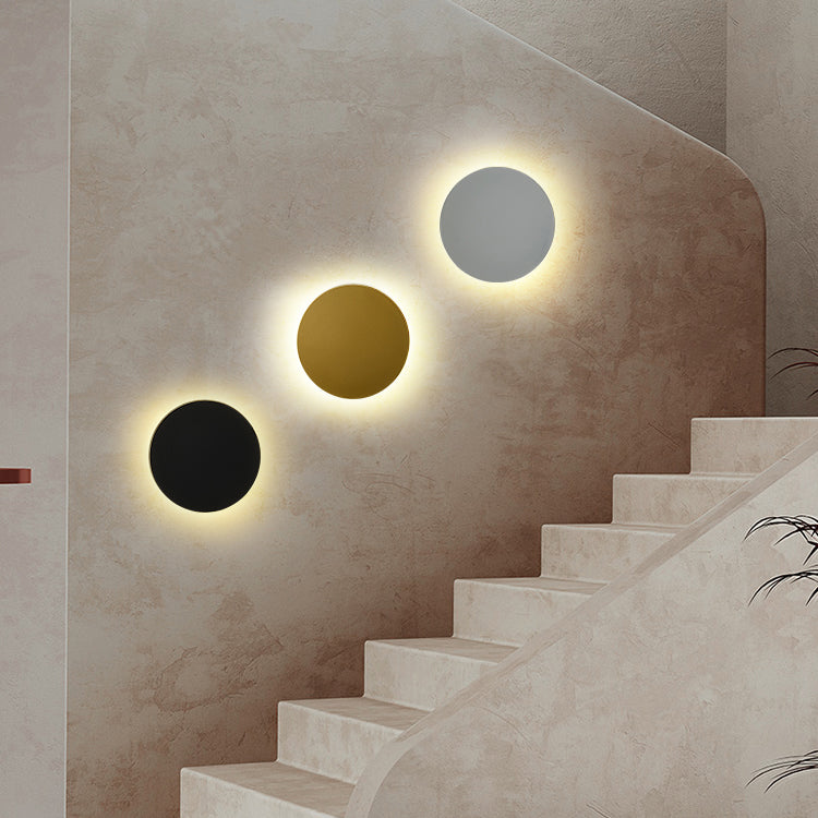Round Shape Wall Light Modern Style Metal 1-Light Wall Mount Light