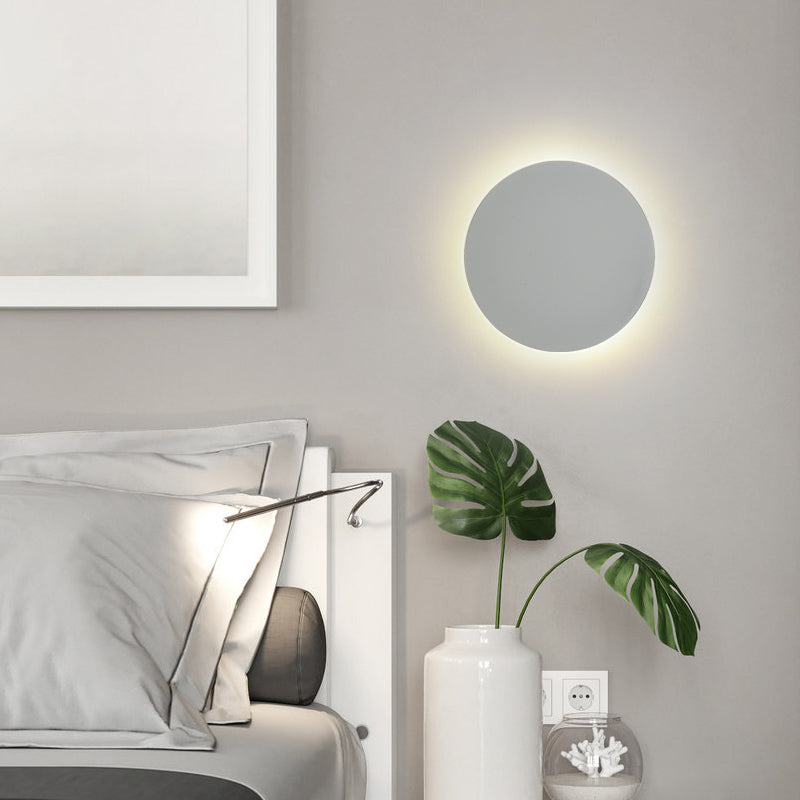 Round Shape Wall Light Modern Style Metal 1-Light Wall Mount Light