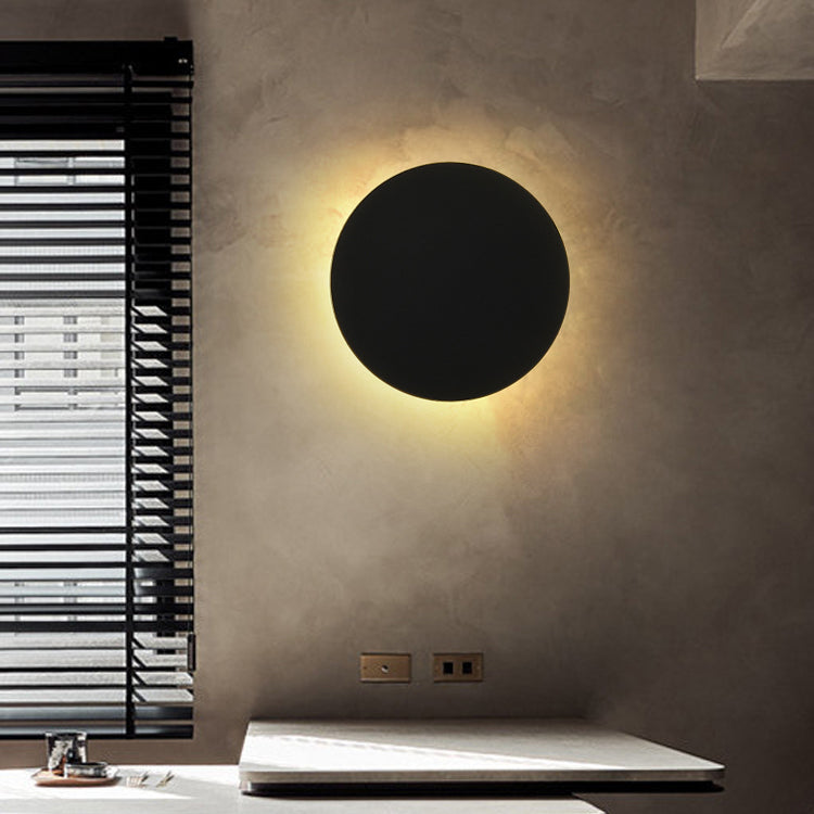 Round Shape Wall Light Modern Style Metal 1-Light Wall Mount Light