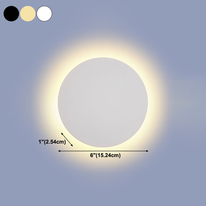 Round Shape Wall Light Modern Style Metal 1-Light Wall Mount Light