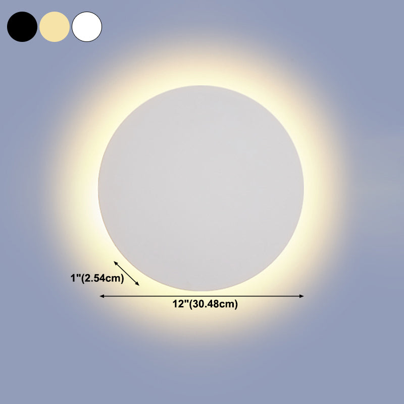 Round Shape Wall Light Modern Style Metal 1-Light Wall Mount Light