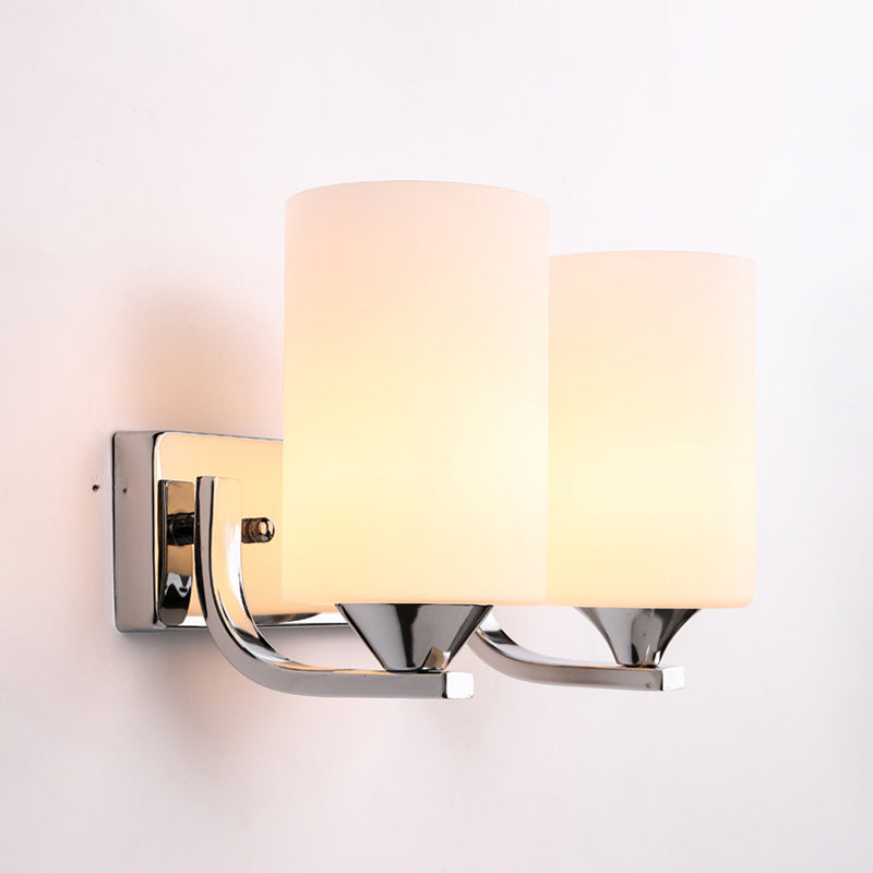 Minimalist Wall Lighting Fixture White Glass Living Room Wall Sconce