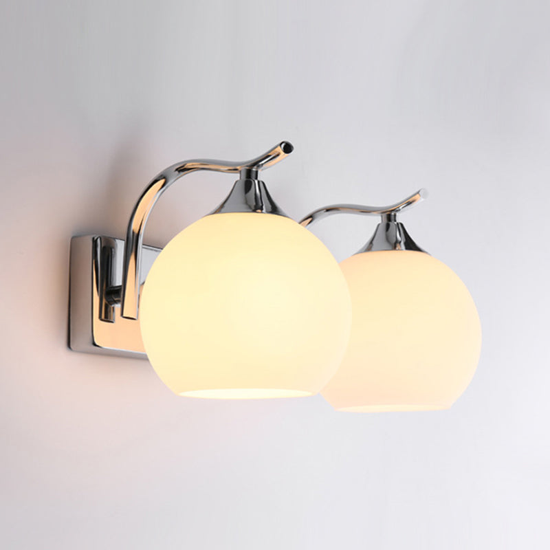 Minimalist Wall Lighting Fixture White Glass Living Room Wall Sconce