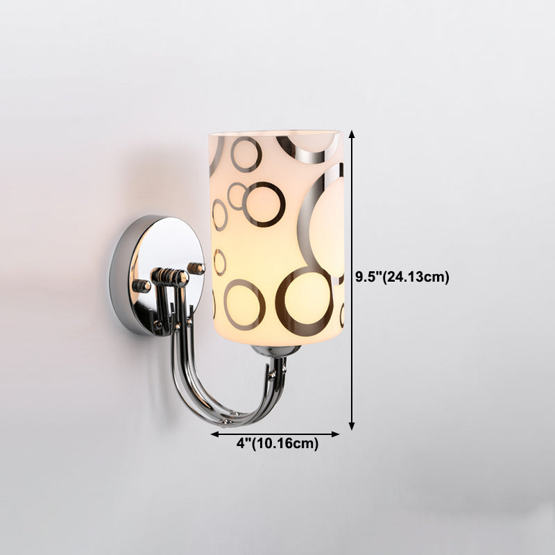 Minimalist Wall Lighting Fixture White Glass Living Room Wall Sconce