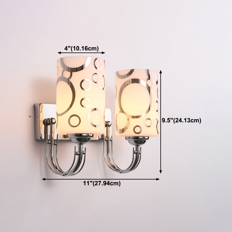 Minimalist Wall Lighting Fixture White Glass Living Room Wall Sconce