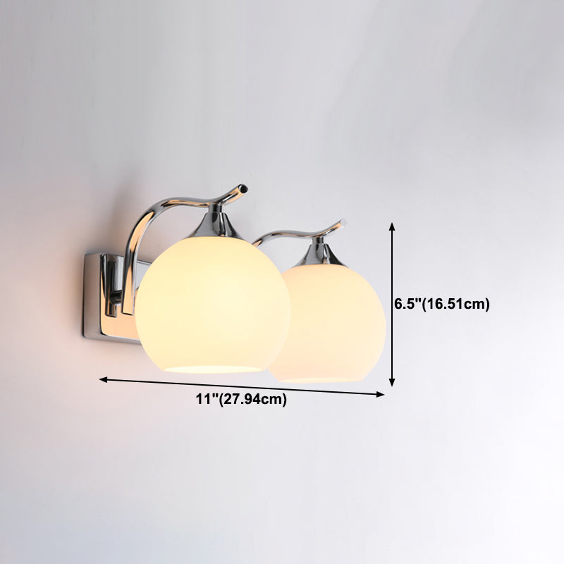 Minimalist Wall Lighting Fixture White Glass Living Room Wall Sconce