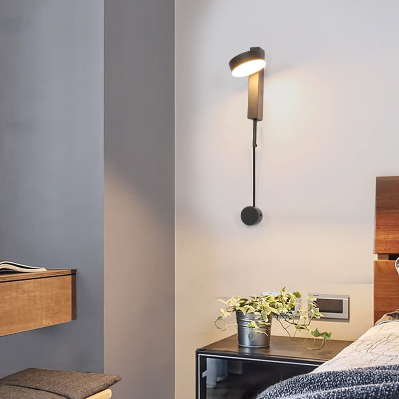 Round Shade Metal Wall Sconce Modern Style 1 Light Wall Mount Light Fixture