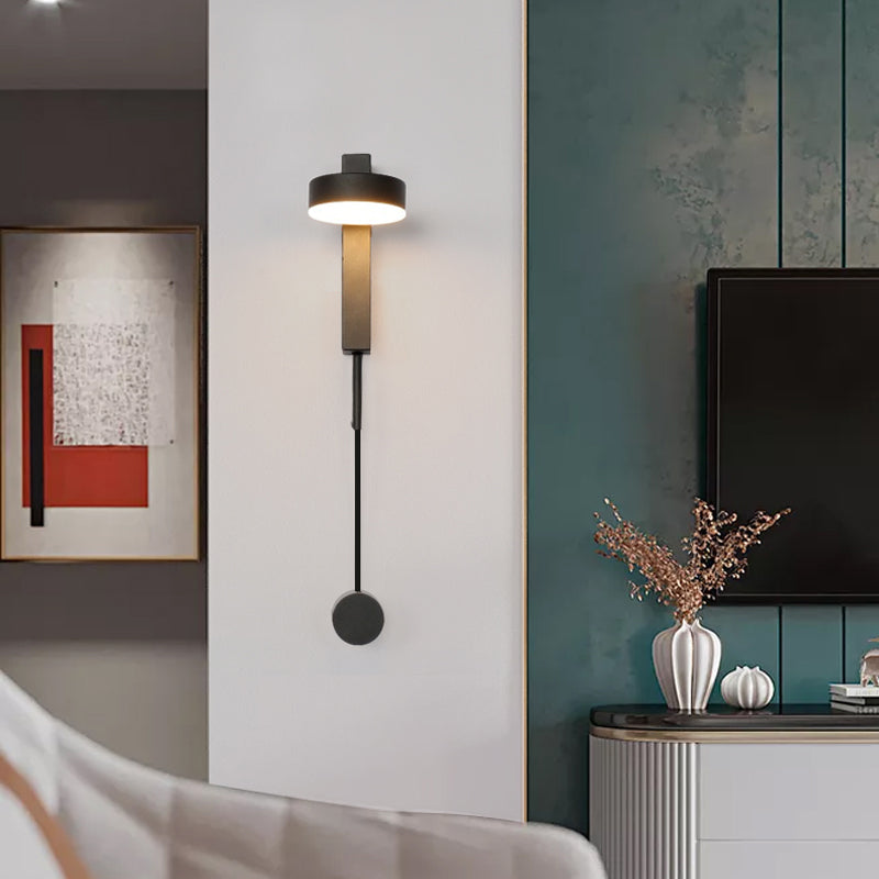 Round Shade Metal Wall Sconce Modern Style 1 Light Wall Mount Light Fixture