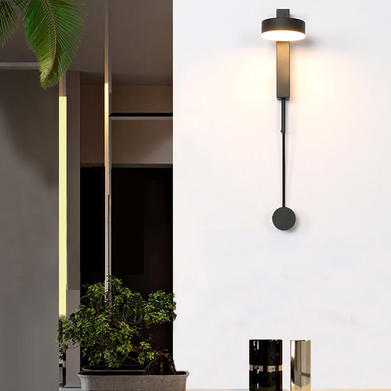 Round Shade Metal Wall Sconce Modern Style 1 Light Wall Mount Light Fixture
