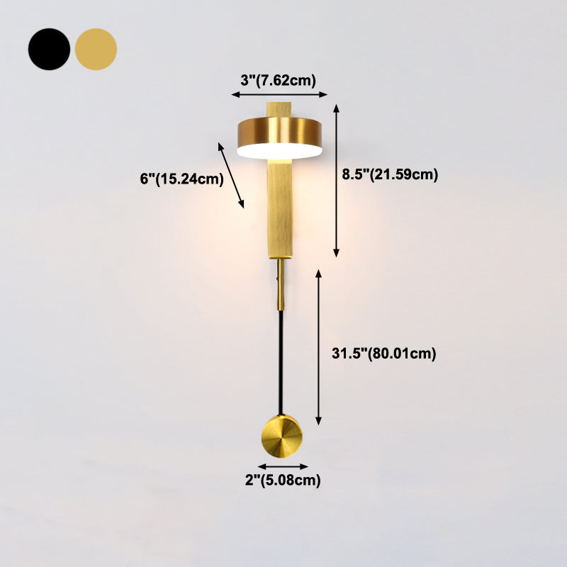 Round Shade Metal Wall Sconce Modern Style 1 Light Wall Mount Light Fixture