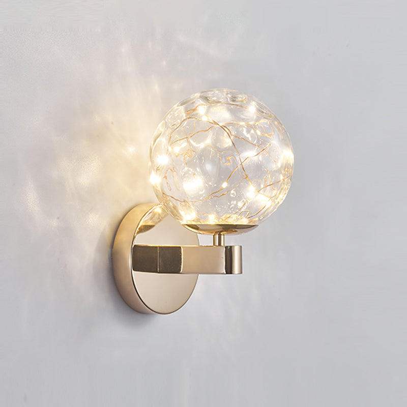 Modern Style Sphere Sconce Light Fixtures Metal 1 Light Wall Mounted Lighting