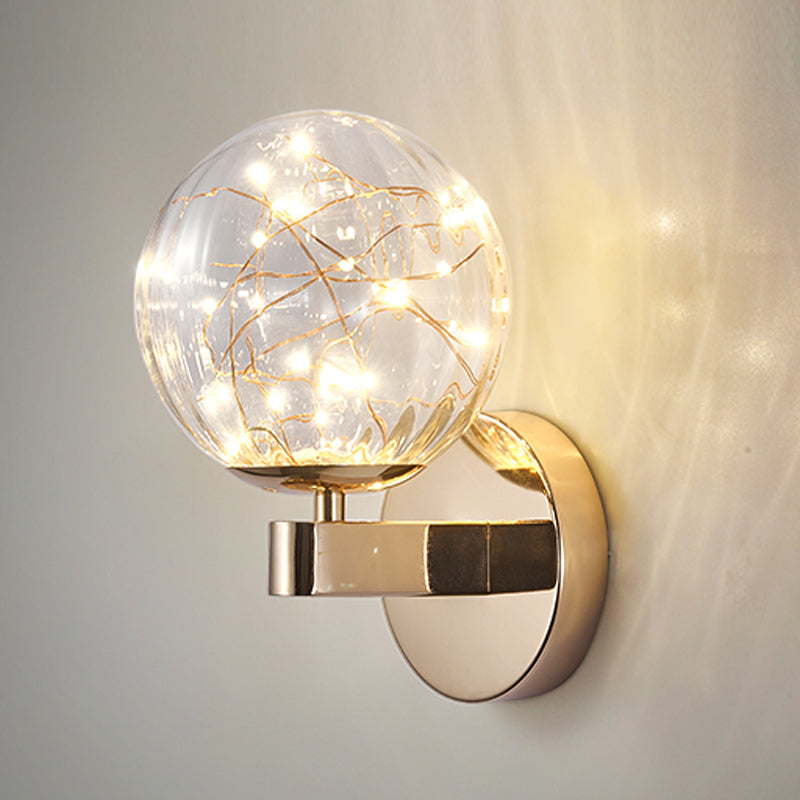 Modern Style Sphere Sconce Light Fixtures Metal 1 Light Wall Mounted Lighting