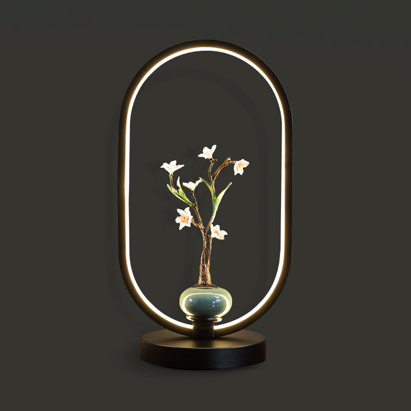 Simple LED Table Lamp Modern 1-Light Desk Light with Silica Gel Shade for Living Room