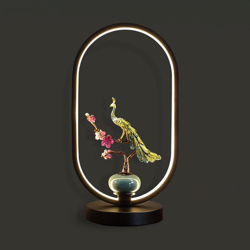 Simple LED Table Lamp Modern 1-Light Desk Light with Silica Gel Shade for Living Room