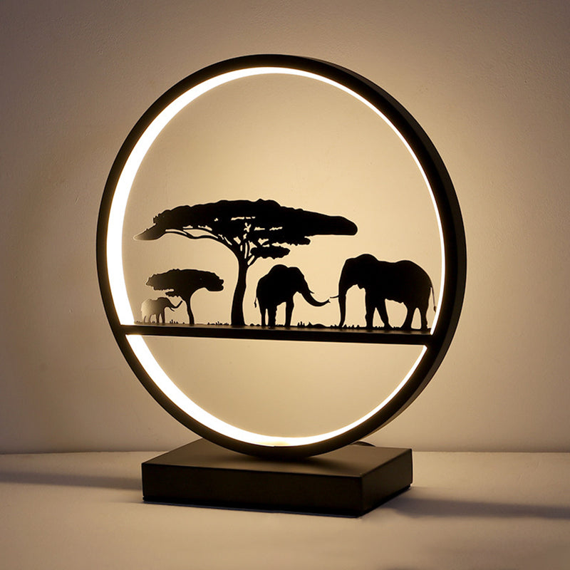 Modern LED Table Lamp 1-Light Strip Shape Desk Light with Silica Gel Shade for Bedroom