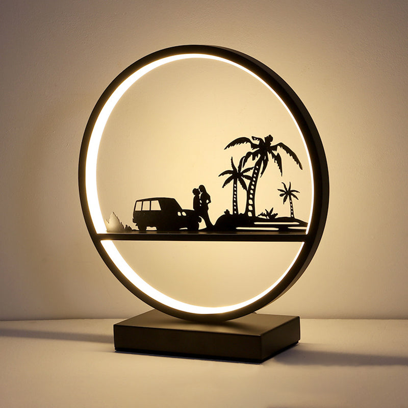 Modern LED Table Lamp 1-Light Strip Shape Desk Light with Silica Gel Shade for Bedroom