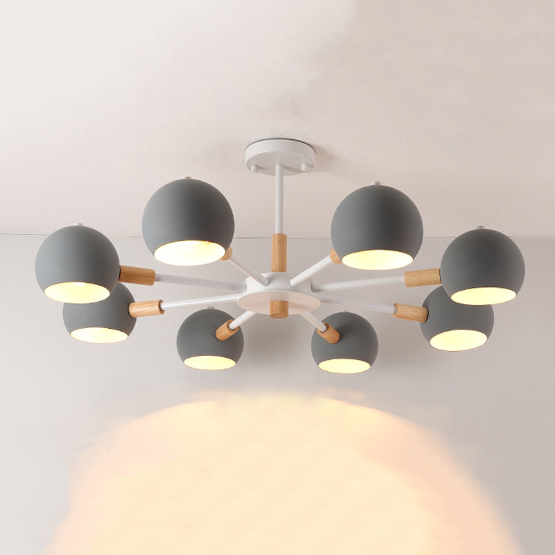 Multi Light Spherical Branch Hanging Lights Modern Macaron Style Metal Hanging Lighting