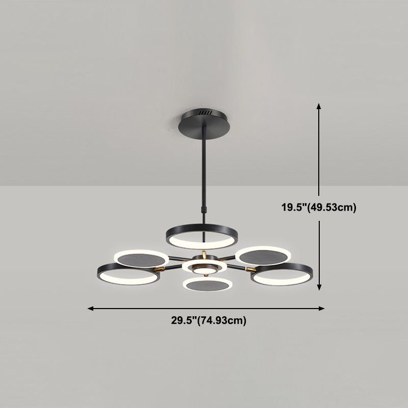 Modern Style Geometry Shape Pendant Chandeliers Metal Chandelier Lights in Black