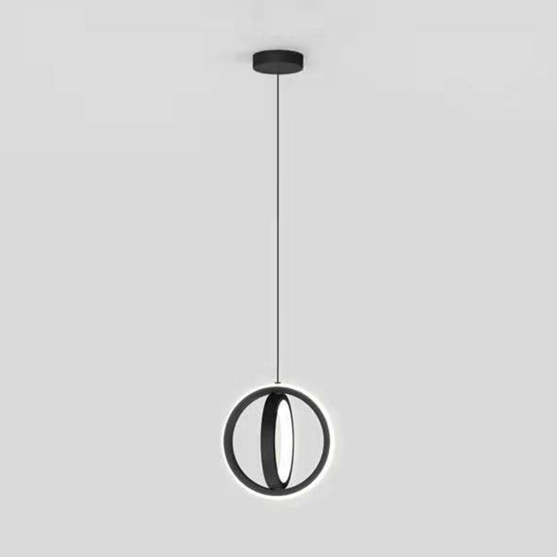 Linear Shape Hanging Lighting Modern Style Metal 2 Light Hanging Lamp for Bedroom