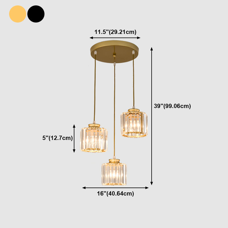Modern Style Geometry Shape Hanging Lights Crystal Hanging Light Fixtures