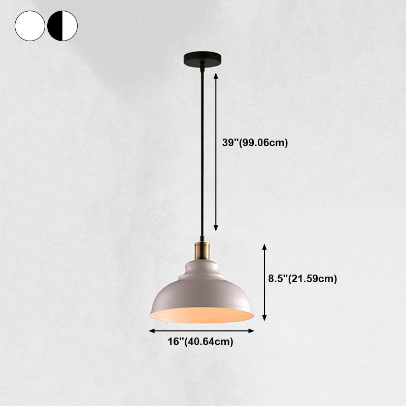 1 Light Geometric Suspension Pendant Industrial Style Metal Down Lighting