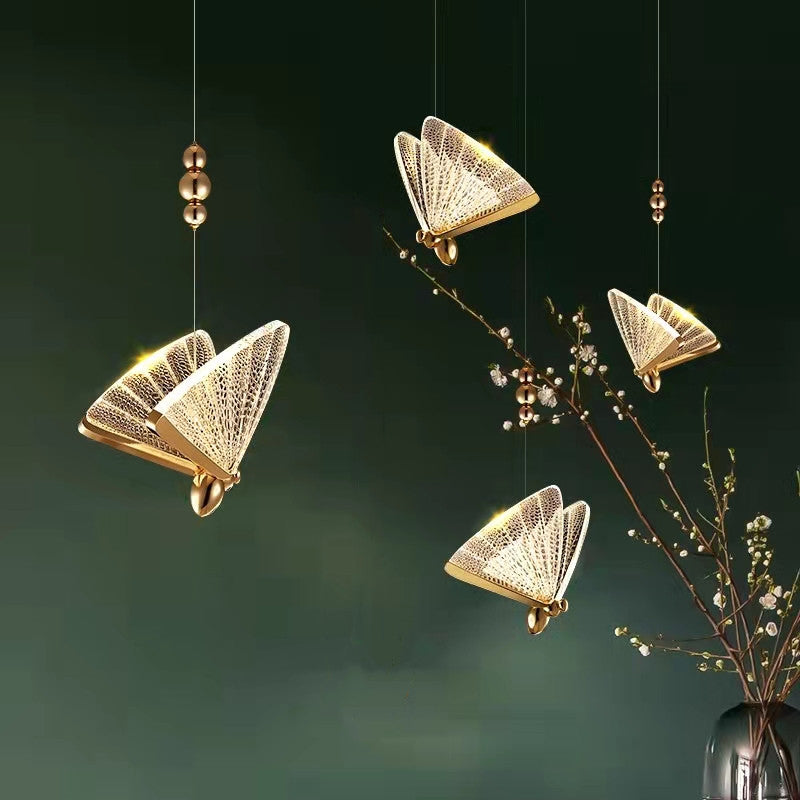 Modern Butterfly Shape Pendant Light Multi Light LED Hanging Pendant for Living Room