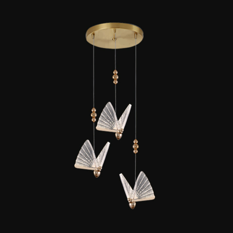 Modern Butterfly Shape Pendant Light Multi Light LED Hanging Pendant for Living Room