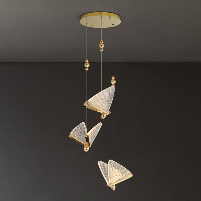 Modern Butterfly Shape Pendant Light Multi Light LED Hanging Pendant for Living Room