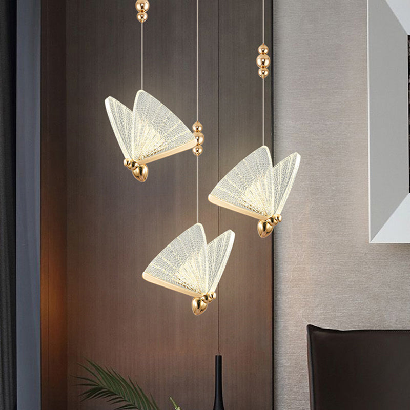 Modern Butterfly Shape Pendant Light Multi Light LED Hanging Pendant for Living Room