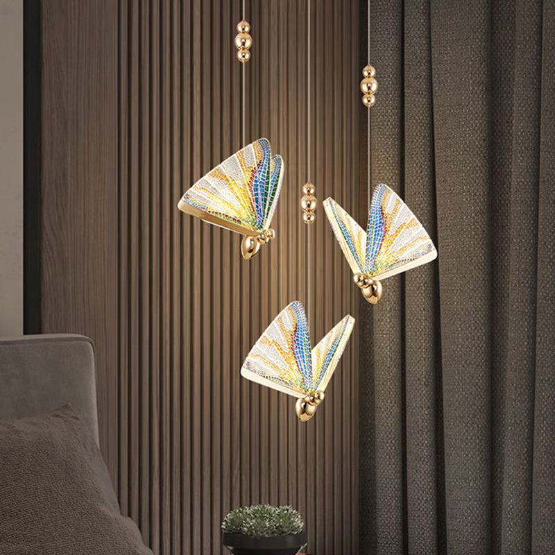 Modern Butterfly Shape Pendant Light Multi Light LED Hanging Pendant for Living Room