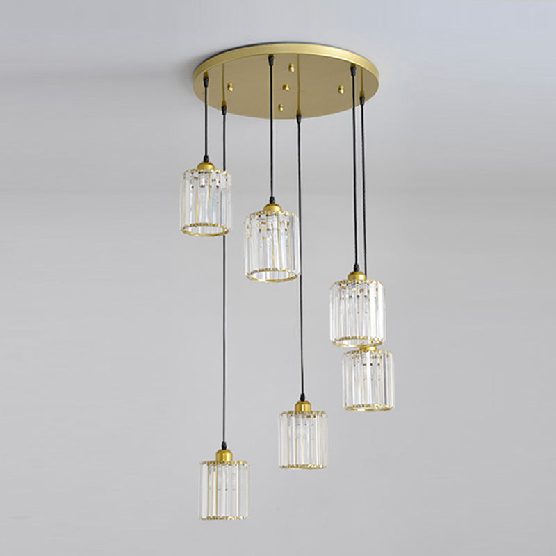 Contemporary Cube Pendant Light Glass Multi Light Hanging Pendant for Living Room