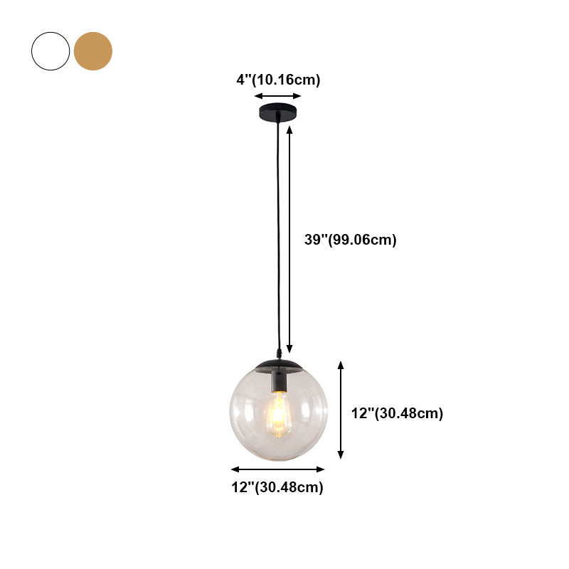 Ball Hanging Lights Industrial Style Glass 1 Light Pendant Light Kit