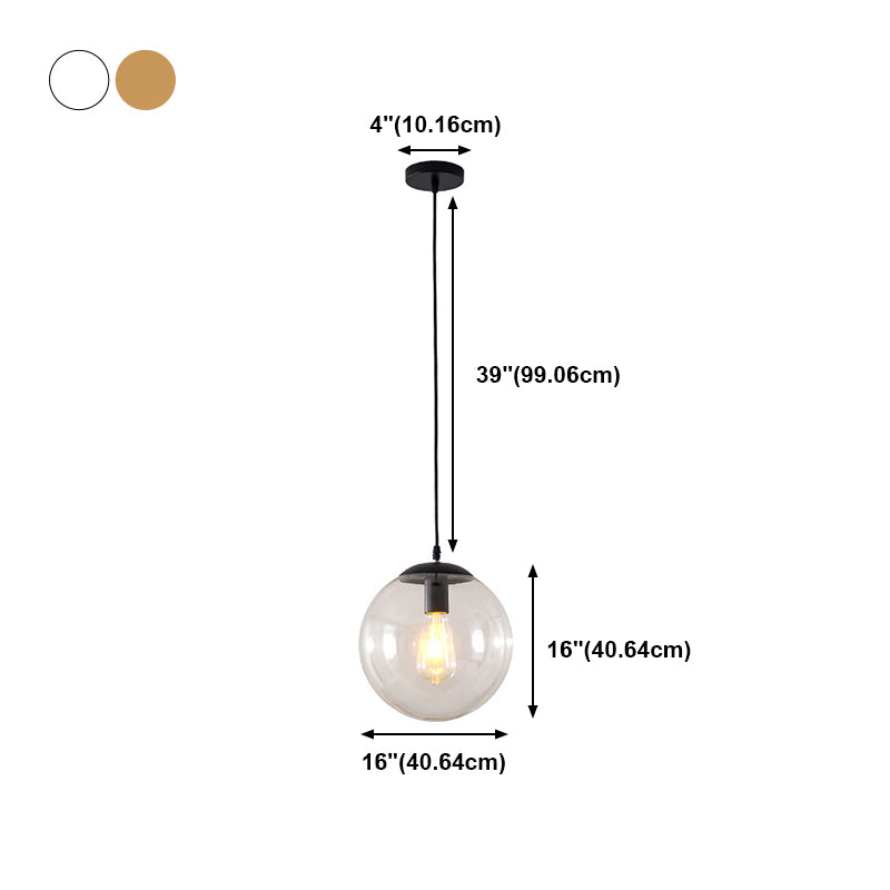 Ball Hanging Lights Industrial Style Glass 1 Light Pendant Light Kit